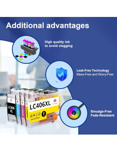 Toner Kingdom Compatible LC406XL para Brother - 4 Cartuchos 2