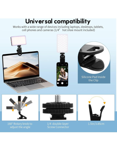 Luz Selfie Portátil YCSXhandpick 90 LED 3 Modos Ajustable