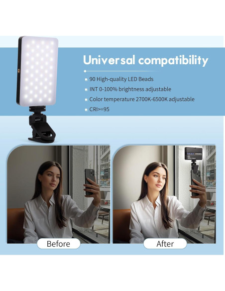 Luz Selfie Portátil YCSXhandpick 90 LED 3 Modos Ajustable