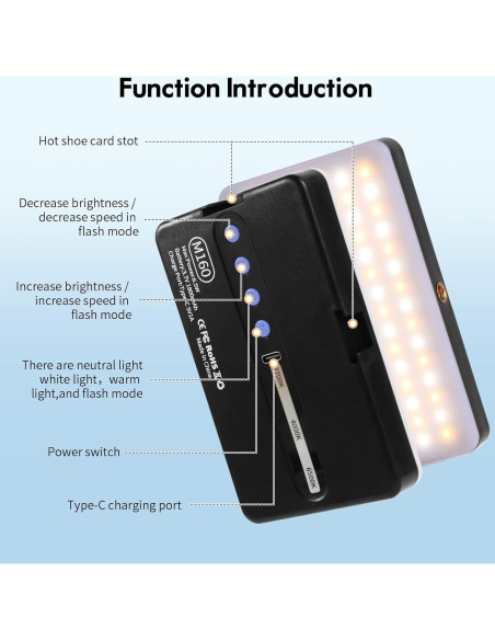 Luz Selfie Portátil YCSXhandpick 90 LED 3 Modos Ajustable