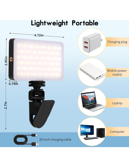 Luz Selfie Portátil YCSXhandpick 90 LED 3 Modos Ajustable