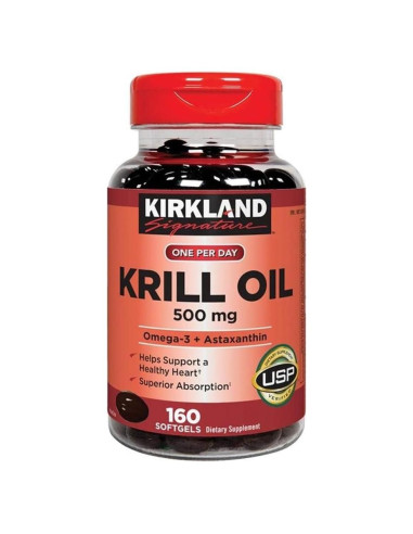 Aceite de Krill Kirkland Signature 500 mg 160 Gelatinas Blandas