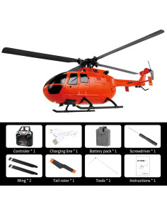 Helicóptero RC GoolRC C186 con Giroscopio 6 Ejes Naranja 2