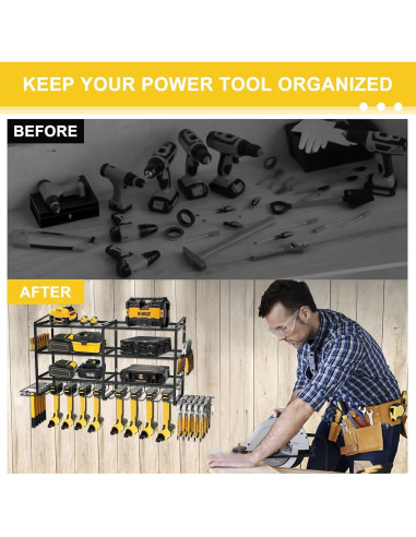 Organizador de Herramientas LADER, Soporte Pared 4 Capas 68 kg