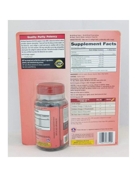 Aceite de Krill Kirkland Signature 500 mg 160 Gelatinas Blandas Aceite de Krill Kirkland Signature 500 mg 160 Gelatinas Blandas