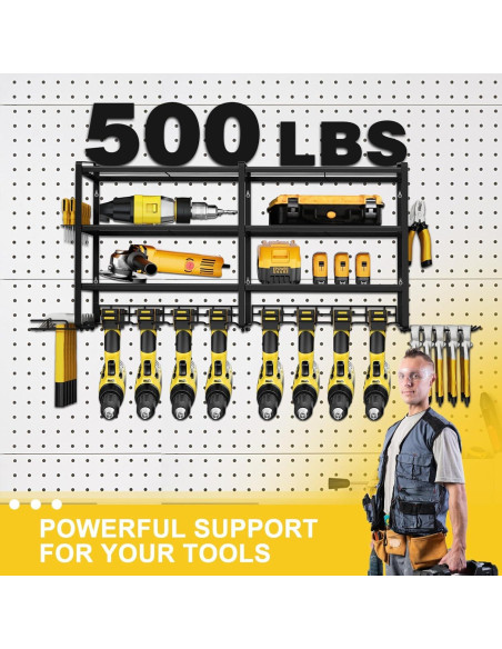 Organizador de Herramientas LADER, Soporte Pared 4 Capas 68 kg