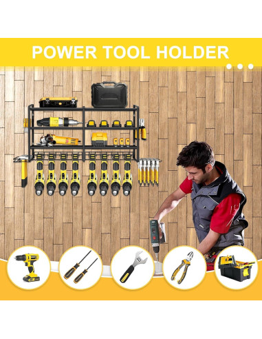 Organizador de Herramientas LADER, Soporte Pared 4 Capas 68 kg