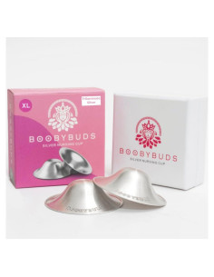Copas de Lactancia BoobyBuds de Plata 999 - Protectores XL