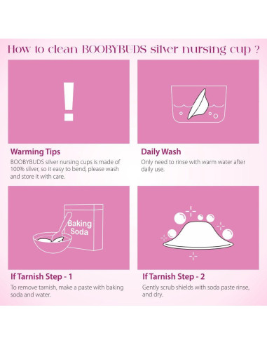Copas de Lactancia BoobyBuds de Plata 999 - Protectores XL