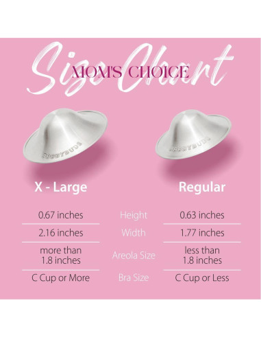 Copas de Lactancia BoobyBuds de Plata 999 - Protectores XL