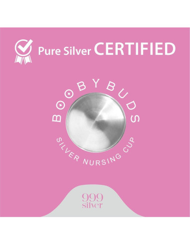 Copas de Lactancia BoobyBuds de Plata 999 - Protectores XL