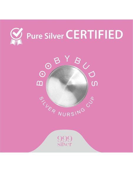 Copas de Lactancia BoobyBuds de Plata 999 - Protectores XL