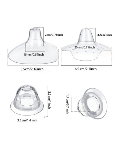 12 Protectores de Pezón de Silicona para Lactancia - H-62