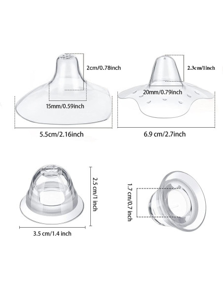 12 Protectores de Pezón de Silicona para Lactancia - H-62