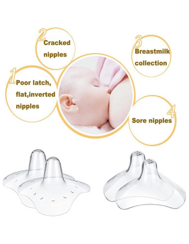 12 Protectores de Pezón de Silicona para Lactancia - H-62