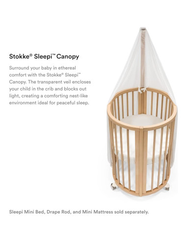Dosel Stokke Sleepi V3 Blanco - Cuna Mini y Cama - Tela Ligera