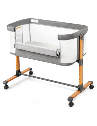 Cuna Lateral Ktaxon para Bebés con 6 Alturas Ajustables y Malla Transpirable