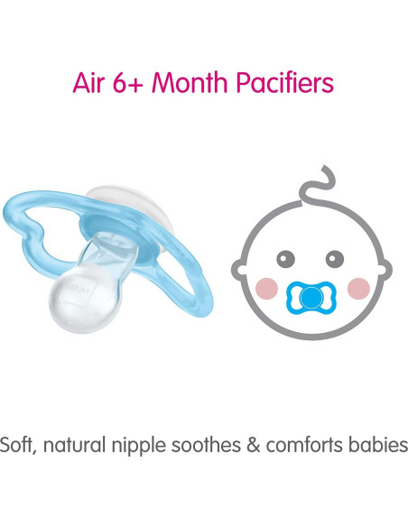 Chupetes MAM Air Noche 8 Unidades para Bebé 6-16 Meses