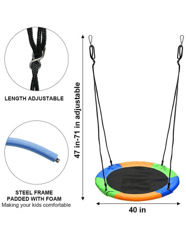 Columpio Redondo de 101.6 cm Juegoal para Niños - Alta Capacidad