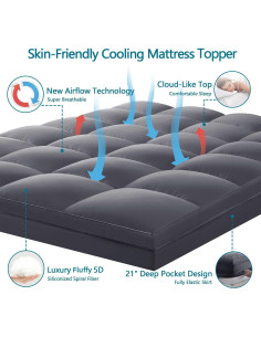 Cubierta de Colchón Completo CHOKIT Gris Refrigerante 20-56 cm 2