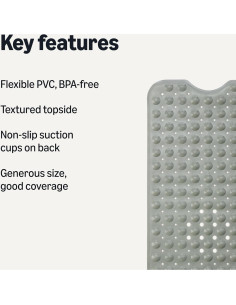 Alfombra de baño antideslizante Amazon Basics 101.6x40.6cm Gris 2