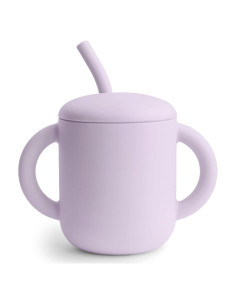 Taza de Entrenamiento Silicona mushie 175 mL Lila Suave