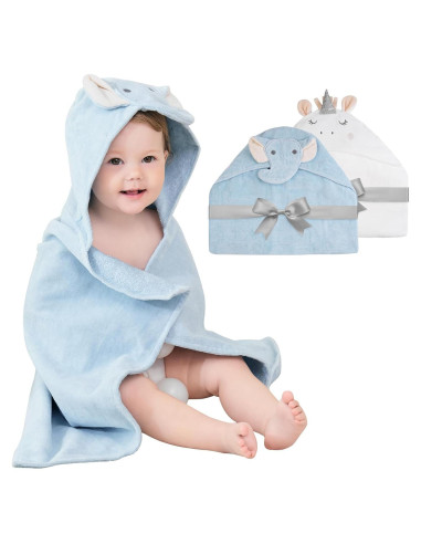 Toallas con Capucha para Bebé Softan 2 Pack Algodón 100%