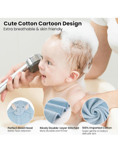 Toallas con Capucha para Bebé Softan 2 Pack Algodón 100% 2