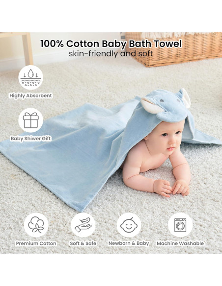 Toallas con Capucha para Bebé Softan 2 Pack Algodón 100%