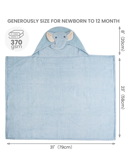 Toallas con Capucha para Bebé Softan 2 Pack Algodón 100%