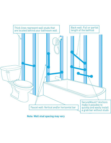 Barra de Agarre Moen Home Care 45.72 cm Acero Inoxidable