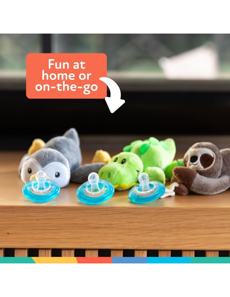 Chupete Nuby Flex Natural con Peluche Pingüino Snuggleez