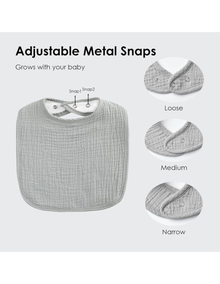 Baberos de Muselina 100% Algodón para Bebés - Set de 6 Unisex Baberos de Muselina 100% Algodón para Bebés - Set de 6 Unisex