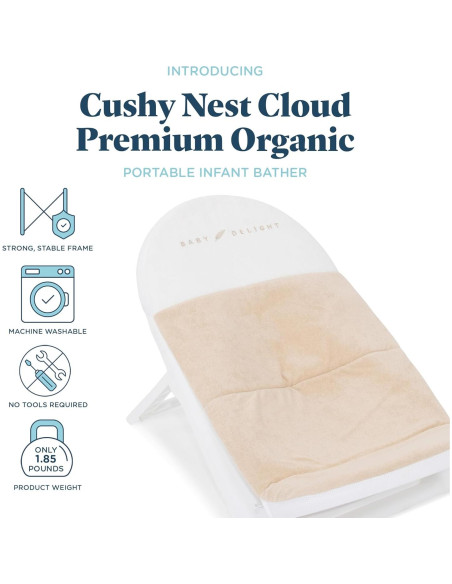 Asiento de Baño para Bebés Nube Premium Orgánico 100% Algodón