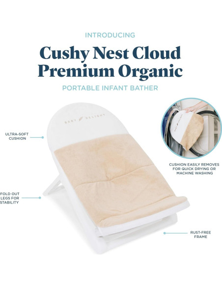 Asiento de Baño para Bebés Nube Premium Orgánico 100% Algodón