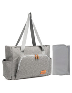 Bolsa de Pañales Solid Mommy Gris con Almohadilla y Clips