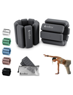 Brazaletes con peso Wellrox 2 lbs ajustables para tobillos y muñecas