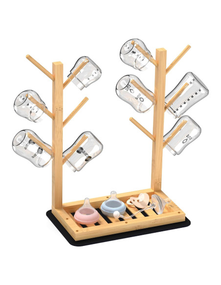Soporte para Secado de Biberones Alytree de Bambú Natural, 12 Biberones