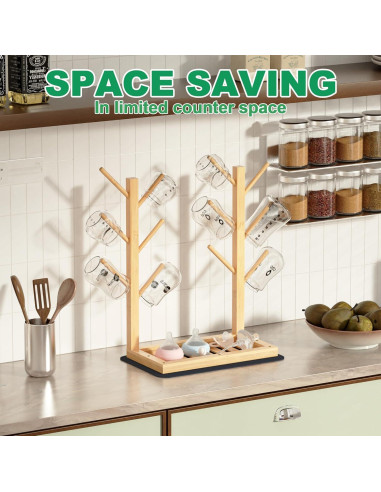 Soporte para Secado de Biberones Alytree de Bambú Natural, 12 Biberones