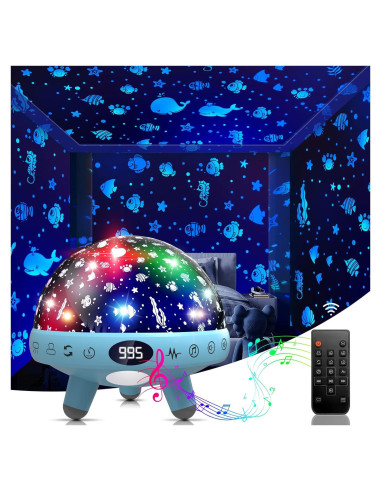 Luz Nocturna ZKYQSHDHX con Proyector y Ruido Blanco para Niños