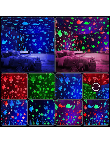 Luz Nocturna ZKYQSHDHX con Proyector y Ruido Blanco para Niños