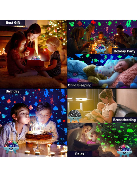 Luz Nocturna ZKYQSHDHX con Proyector y Ruido Blanco para Niños Luz Nocturna ZKYQSHDHX con Proyector y Ruido Blanco para Niños