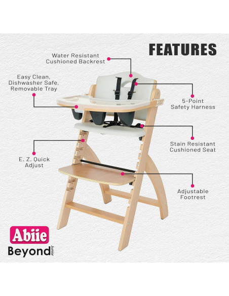 Silla Alta de Madera Abiie Beyond Junior Ajustable 113.4 Kg
