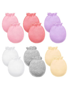 Manoplas para Bebés Syhood 6 Pares Algodón 0-6 Meses