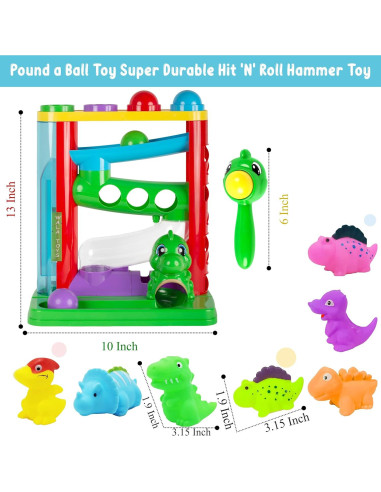 Juguete de Golpear Pelota WALA con Martillo y Dinosaurios