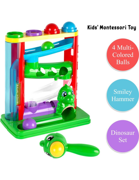 Juguete de Golpear Pelota WALA con Martillo y Dinosaurios