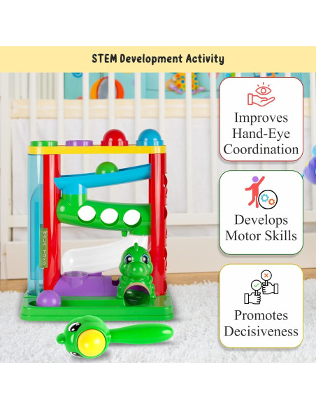 Juguete de Golpear Pelota WALA con Martillo y Dinosaurios