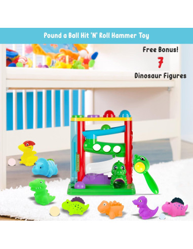 Juguete de Golpear Pelota WALA con Martillo y Dinosaurios