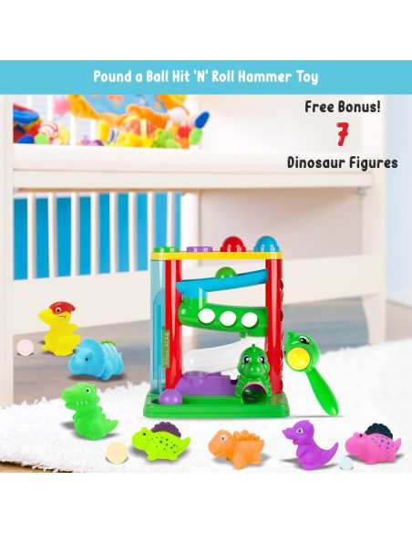 Juguete de Golpear Pelota WALA con Martillo y Dinosaurios