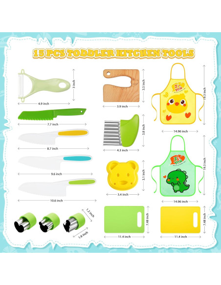 Set de Herramientas de Cocina Montessori HAIMST 15 Piezas